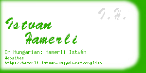 istvan hamerli business card